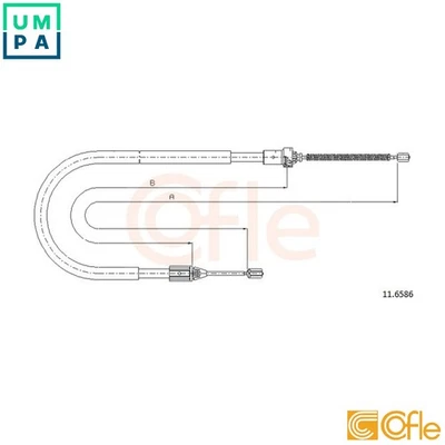 CABLE PULL PARKING BRAKE 92.11.6586 FOR RENAULT CLIO/II/Mk/MIO/Hatchback/Van - Image 1 of 4