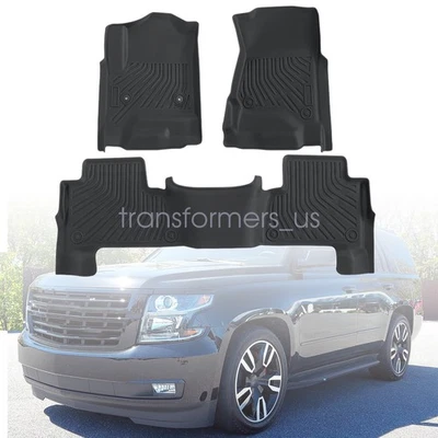 TPE Floor Mats Liners Fits 2015 2016 2017 2018 2019 2020 Chevy Tahoe / GMC Yukon - Изображение 1 из 4