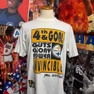 Vintage 90s  Pittsburgh Steelers Pro Player NFL Football Graphic T Shirt Sz XL - Picture 1 of 7