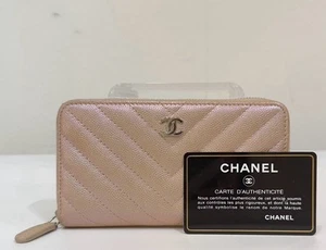 Chanel 17B rosegold classic zip wallet 2459 holo card - Picture 1 of 24