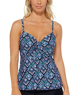 Camiseta Tankini Island Escape Scorpio Sweetheart con aros Geométrica Negra 8 Foto 1 de 4