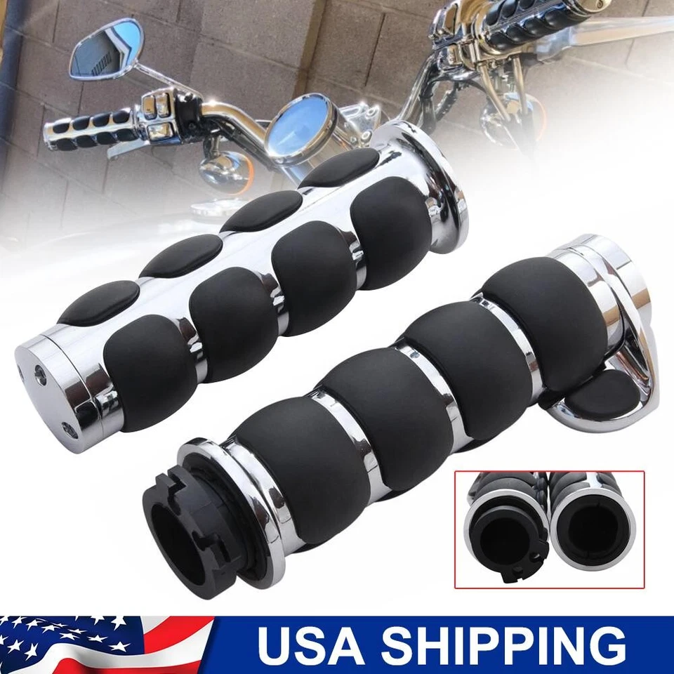 For Harley Road Softail Dyna Electra Glide 1" Motorcycle Handle Bar Hand Grips Foto 1 de 4
