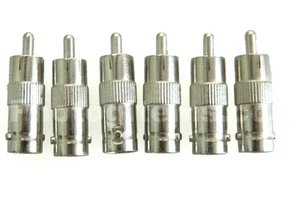 Convertidor de conector de audio RCA macho-BNC hembra 6 piezas fotoartículos vendedor de EE. UU. 4080-6 - Imagen 1 de 2