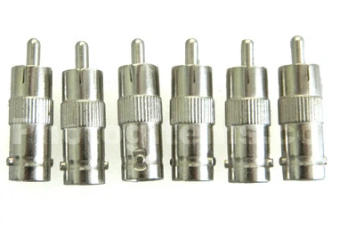 RCA Male-BNC Female Audio Connector Converter 6PK Photogitems US Seller 4080-6 - Image 1 of 2