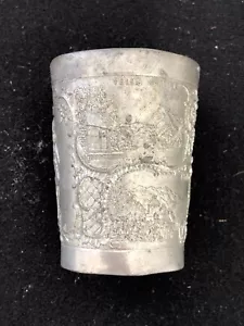 VTG Silver tone metal shot glass/container, Wilhem Tell Kapelle, Lowe Von Luzern - Picture 1 of 8