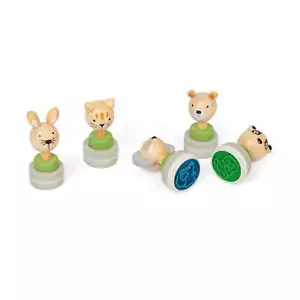 Bigjigs Toys Holz Ink Stampers - 5-teiliges Tier Stempelset, Kinder Taschengeld Geschenke - Bild 1 von 5
