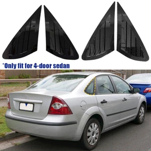 Black/Carbon Fiber Rear Window Louver Cover Trims For 2005-2008 Ford Focus Sedan - Bild 1 von 15