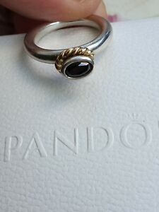 Original Pandora Ring Bicolor Zirkonia 925 Silber + 585 Gold Gr. 54 17,2