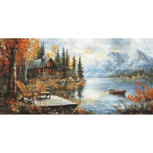 Gobelin Set Gobelin Stickset Herbst Herbst Luca-S DIY unbedruckt Leinwand - Bild 1 von 4