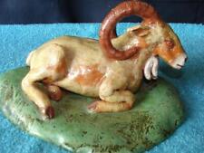 Vintage Pottery Figurine Big Horn Sheep / Mountain Goat in Repose
