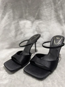 New W/O Box Zara Sandals Square Toe Heeled Strap Shoes Size 40 (9US) - Picture 1 of 17