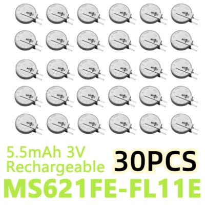 30 PCS MS621FE FL11E 3V Rechargeable 5.5mAh Battery Coin Button Cell Navigation - Image 1 of 4