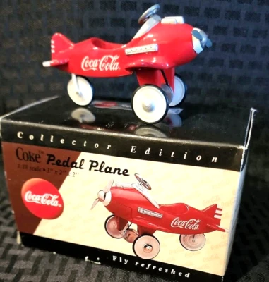 Coca-Cola Coke Red Pedal Plane Collector Edition 1997 Ornament - Image 1 of 4