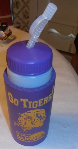 VINTAGE LSU TIGERS MARDI GRAS INSULATED WATERBOTTLE Cover