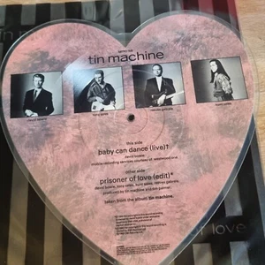 Tin Machine – Prisoner Of Love 1989 EMI Shaped Picture Disc David Bowie NM - Picture 1 of 6