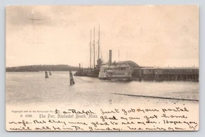 The Pier & Ferry Nantasket Beach Massachusetts Antik c1906 Rotograph Postkarte - Bild 1 von 2