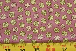 By 1/2 Yd, Pale-Yellow Calico on Pink, Moda, Gervais, "Prints Charming", V406 - Picture 1 of 7