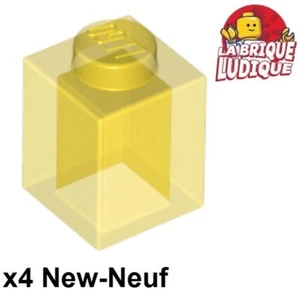 Lego 4x Brique Brick 1x1 jaune transparent/trans yellow 3005 NEUF - Picture 1 of 1
