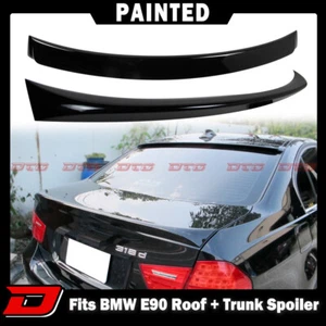 2011 Fit For BMW E90 4D A Roof Spoiler + OE Rear Trunk Spoiler Paint #668 - Picture 1 of 9