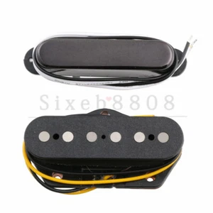 Alnico 5 Magnet Guitar Neck & Bridge Pickups for Tele Telecaster Guitar Black - Picture 1 of 6
