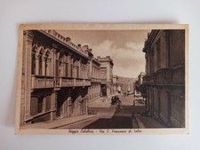 CARTOLINA 'REGGIO CALABRIA - VIA S. FRANCESCO DI SALES' VIAGGIATA/ANIMATA (1944)