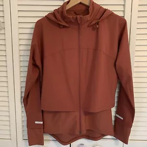 Sweaty Betty Fast Track Running Jacket Womens Small Rose Full Zip Layered Hood - Picture 1 of 11