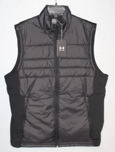 $100 NEW Under Armour Men LARGE Black Circuit Insulated Vest Full Zip Puffer - Picture 1 of 7