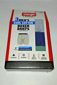 Wrangler Herren 3er Pack Cool Cotton Boxershorts Grün Blau Grau Verschiedene Größen Neu - Bild 1 von 4