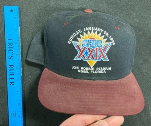 1995 New Era Super Bowl XXIX Joe Robbie Stadium berretto da baseball medio grande 31323 - Foto 1 di 4