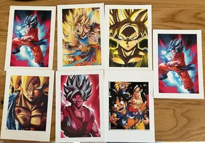 LOTTO 7 STAMPE DRAGON BALL A COLORI SU CARTONCINO RUVIDO 16X11 CM - Picture 1 of 7
