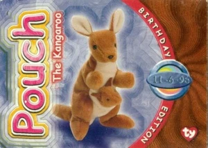 BEANIE BABYS STECKKARTE - SERIE 4 - 2. AUFLAGE - GEBURTSTAG - TASCHE DAS KÄNGURU #4161 - Bild 1 von 2