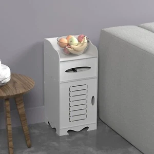 Waterproof Bathroom Storage Cabinet Free Standing Cabinet Organizer Unit White - Picture 1 of 6