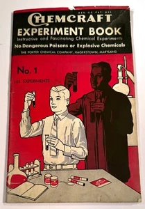 Vintage 1937 Chemcraft Experiment Book No. 1 – Original Pre-War Manual – - Foto 1 di 5
