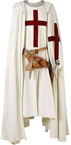 Medieval Templar Knight Crusader Tunic Surcoat & Cloak Reenactment SCA Larp - Picture 1 of 5