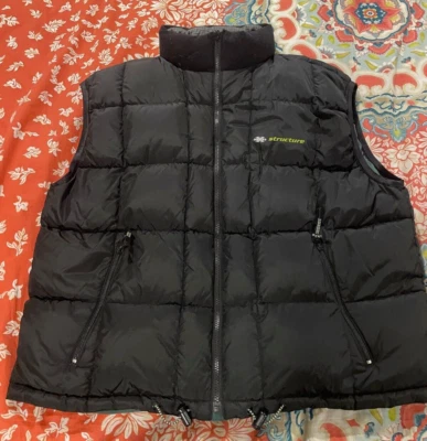Vintage STRUCTURE SPORT Down Puffer Reversible Ski Vest (Green/Black) ~ Men's XL - Image 1 of 4