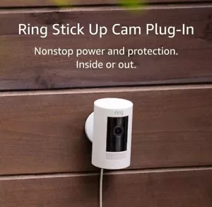 RING New : STICK UP CAM Plug-In, Nonstop Indoor/Outdoor Camera 1080p HD - Picture 1 of 10