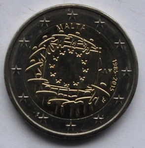 MALTA - 2 € common commemorative euro coin 2015 - EU flag 30 - Picture 1 of 1