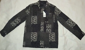 FRENCH CONNECTION SOBO MACHINE STRETCH PATCHWORK SHIRT NEW WITH TAGS MEDIUM - Picture 1 of 9