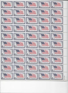 1959 Francobolli Stati Uniti Foglio di 50 Francobolli LONG MAY IT WAVE 4 Cent Francobolli - Foto 1 di 1