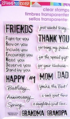 Happy Greetings 透明亚克力邮票套装 Stampendous SSC1214 全新! — 第 1/4 张图片