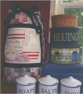 Unseen Hands Laundry Room Lined Tote Bags Erica Plank Embroidery Sewing Pattern - Picture 1 of 3