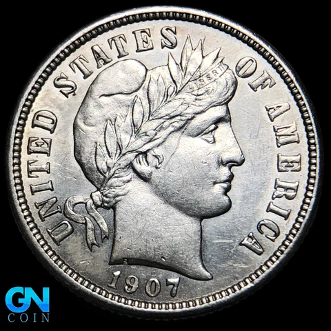 1907 P Barber Dime   #K9427 Cover