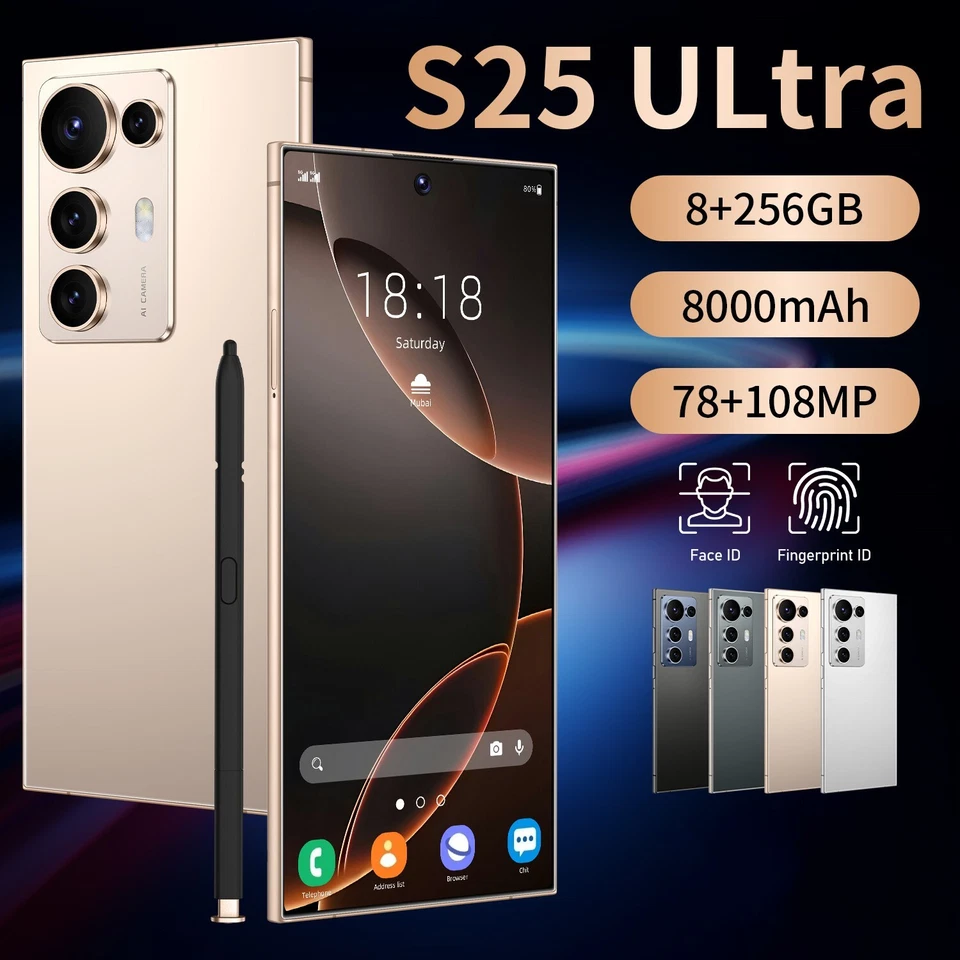 New S25 Ultra Factory Unlocked 6.8" 8000mAh Smartphone 4G Android 14 RAM 8+256GB - Image 1 of 4