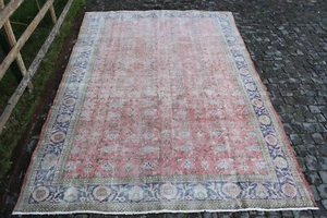 8x11 Large Vintage Handmade Turkish Livingroom Oriental Area Rug , 96"x135" - Picture 1 of 9