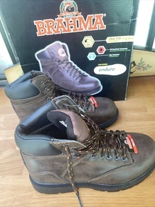 Brahma Boots Mens 6.5 Brown Steel Toe Work Boots Oil & Slip Resistant New Inbox - Picture 1 of 10