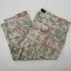NYDJ Cropped Pants Women's 28W Multi Paisley Lift Tuck Technology Straight Fit - Picture 1 of 13
