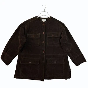 Vintage 90s Emmanuel Ungaro Corduroy Jacket Womens 2 Oversized Boxy Field Brown - Picture 1 of 14