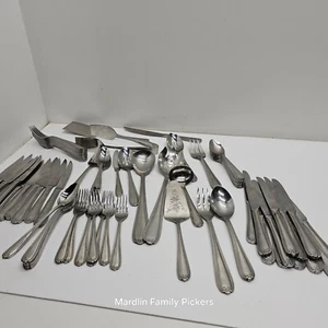 Temp-tations Flatware Set 81 Piece Lot 18/10 Stainless Steel Beaded Floral Tip - Picture 1 of 8
