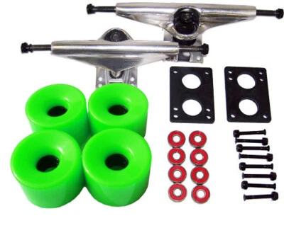 HOUSE LONGBOARD PACKAGE LONGBOARD Skateboard 7" TRUCKS 76mm GREEN WHEEL Package