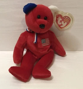 Orso esclusivo TY Beanie Babies AMERICA 9/11 con etichette originali 2002 bambino in pensione - Foto 1 di 10